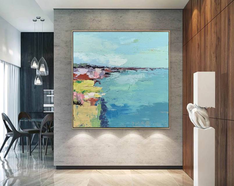 Scenic Blue Abstract Canvas Artwork BA2KT wall art